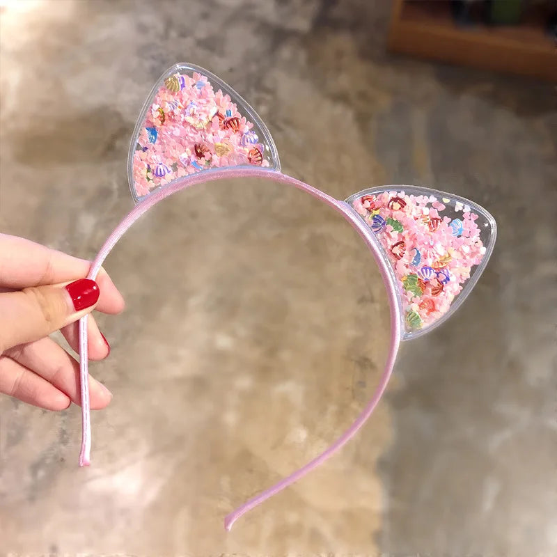 Cute Shining Sequin Cat Ears Hairband Girls Sweet Princess Headband