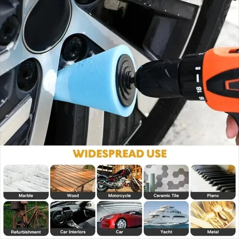 Car Wheel Hub Polishing Sponge Cone – Rim Cleaner Tool