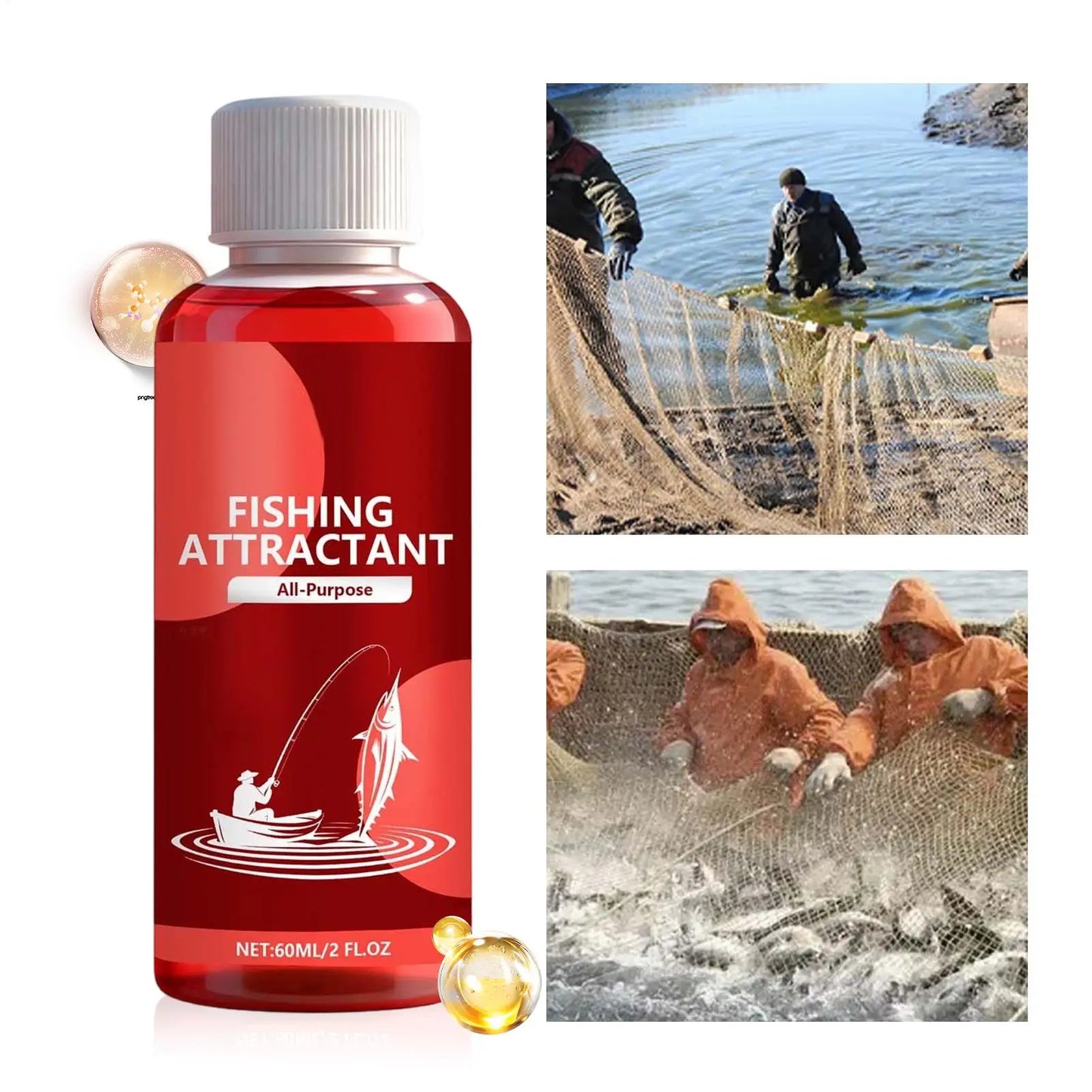 60ml Powerful Fish Bait Attractant Concentrated Liquid Lure for Freshwater Fishing, Catches Bass Trout Crappie Carp Peaceful Pleasures Health and Wellness