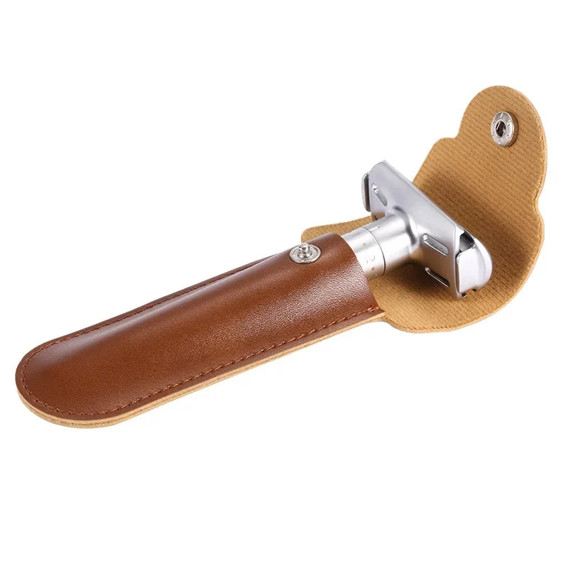 PU Leather Safety Razor Travel Case | DE Razor Holder