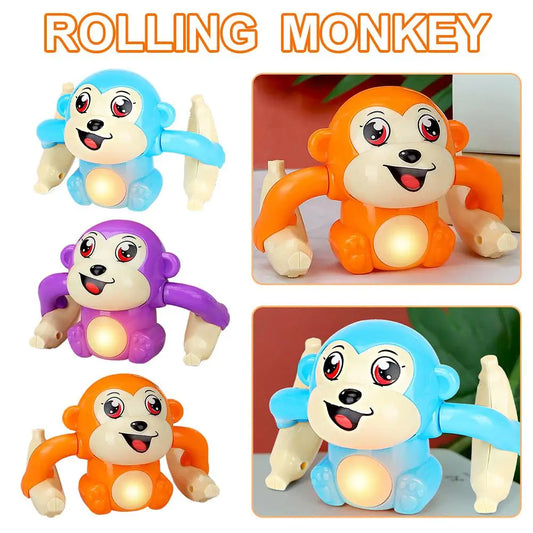 Electric Rolling Monkey Toy Interactive Rolling and Crawling Toy Made of Child-Safe Plastic Requires 3 AA Batteries Peaceful Pleasures Health and Wellness