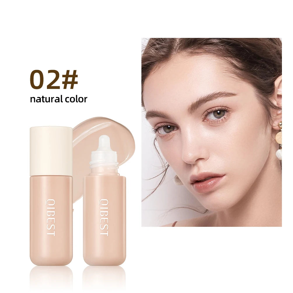 QIBEST Liquid Foundation Long-Lasting Waterproof Face Base Cream High Coverage Contour Concealer Moisturizing Makeup For Face Peaceful Pleasures Health and Wellness 02
