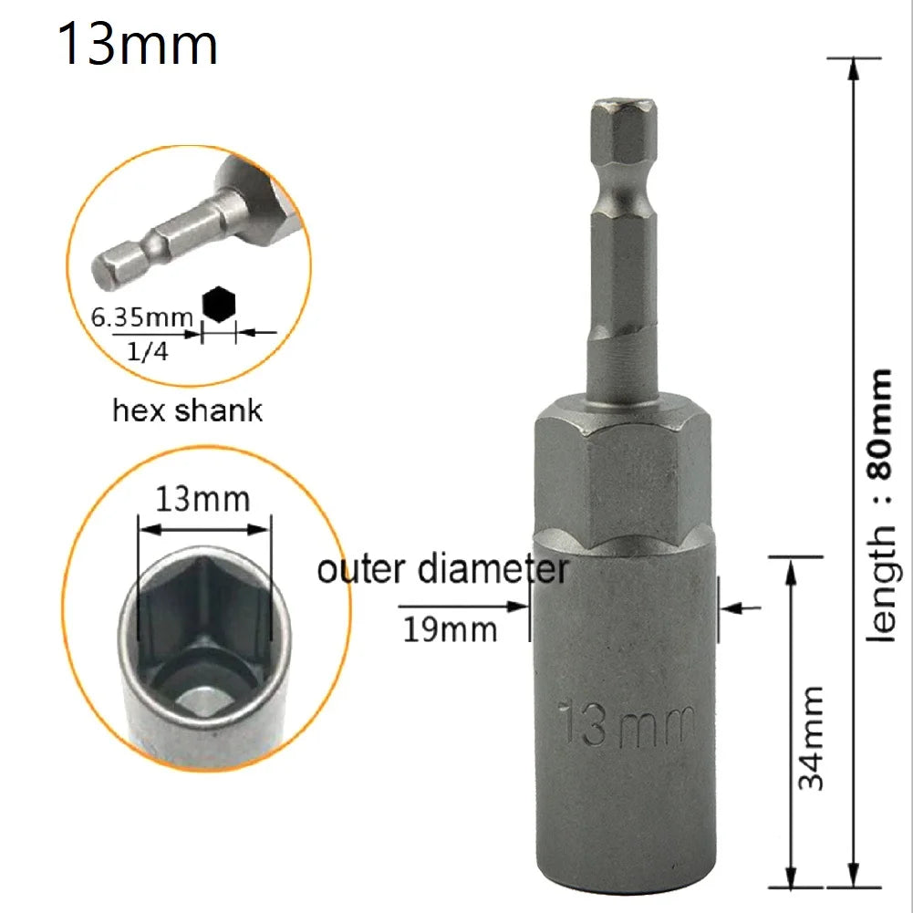 Length 1 Hex Sockets 5 5- Drive Magne Socket Impact Nut Bolt Drill