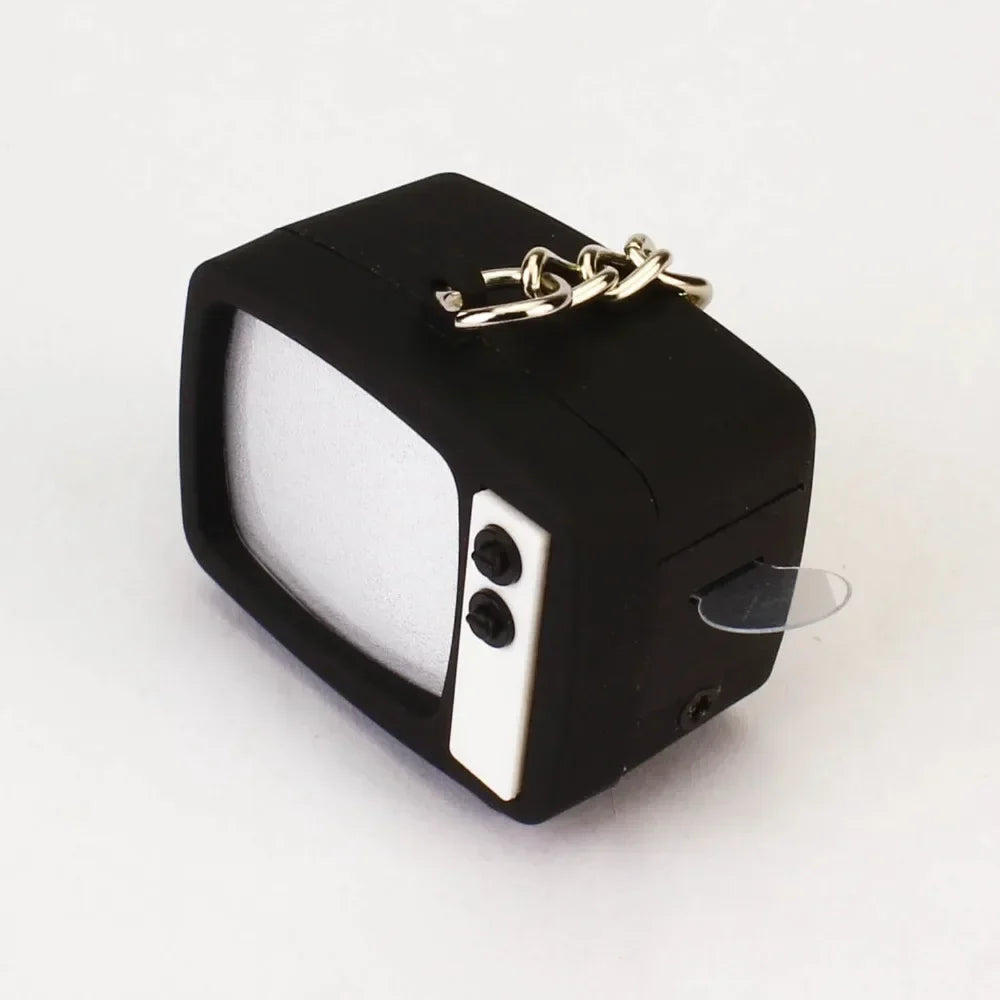 Retro TV Keychain – LED Light & Sound Miniature Pendant