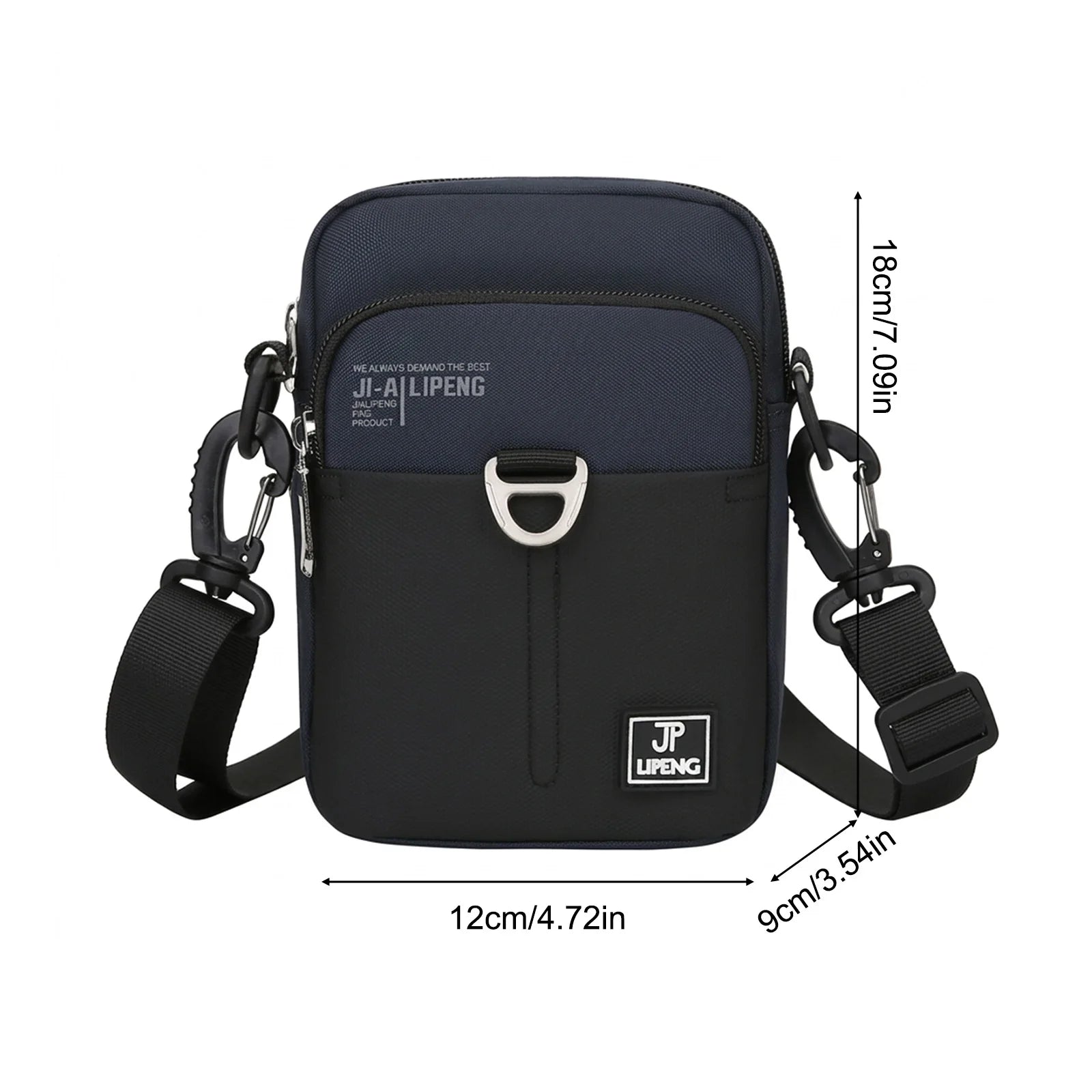 Men's Mini Crossbody Bag Durable High Density Oxford Cloth Adjustable Belt Multiple Compartments for Outdoor Hiking Daily Peaceful Pleasures Health and Wellness