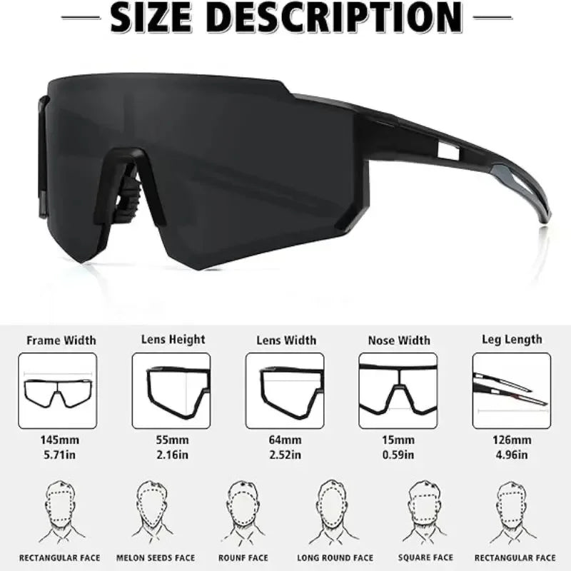 New Outdoor Riding Sunglasses One-piece Bicycle Windscreen European and American MEN'S Sports Sunglasses Peaceful Pleasures Health and Wellness