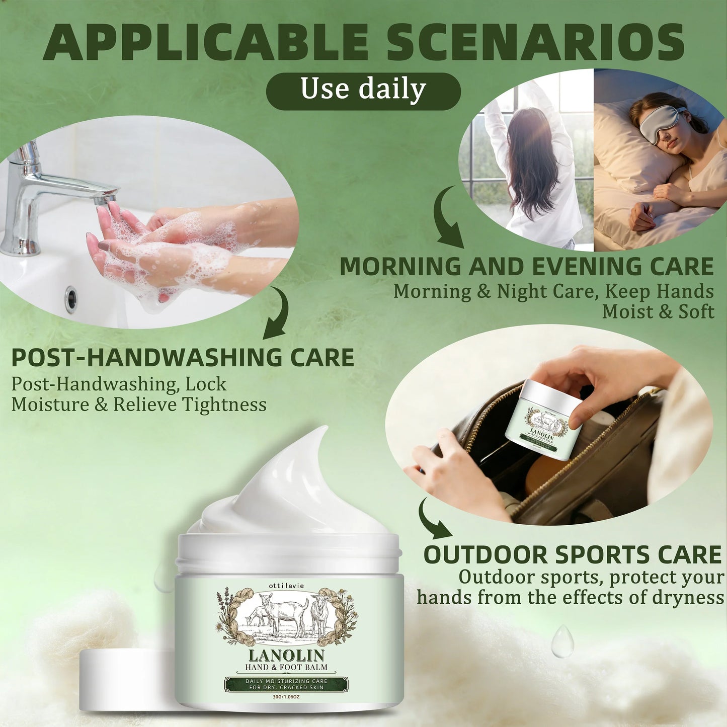 Ottilavie Lanolin Hand & Foot Cream | Travel Size Moisturizer