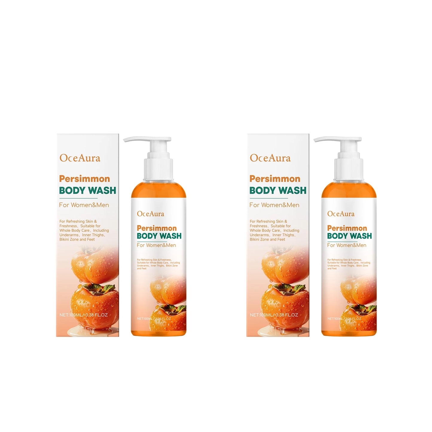 Persimmon Shower Gel Moisturizing Cleansing Brightening Anti-Dryness Body Odor Remover Smoothing Rich Foam Hydrating Body Wash Peaceful Pleasures Health and Wellness 200ml boxed Moisturizing