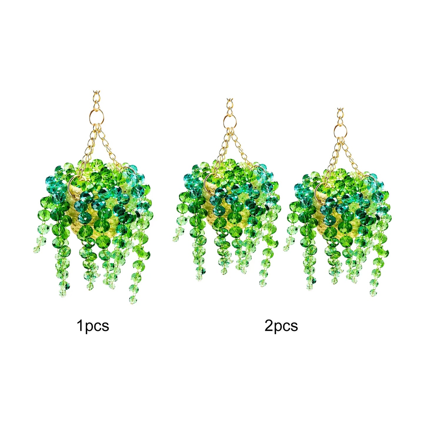 Beaded Plant Car Charm Multi-Beaded Crystal Sun Plant Hanger High-temperature Resistance for Gift for Home Garden Decor Cars Peaceful Pleasures Health and Wellness