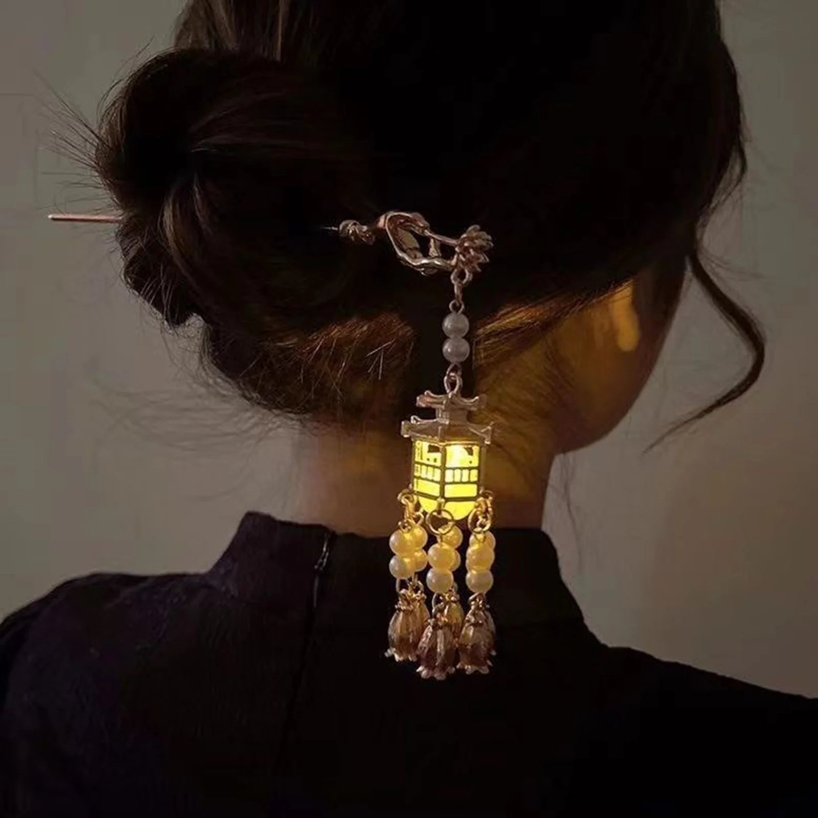 Luminous Chignon Hair Sticks With Tassel Chinese Clothing Hair Tassel Chopsticks for Festival Wedding Party Hair Decor Peaceful Pleasures Health and Wellness