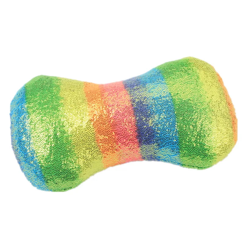 Pet Toys Plush Squeaky Toy Bite-Resistant Clean Dog Chew Puppy Training Toy Soft Banana Bone Vegetable Fruit Pet Supplies DC05 Peaceful Pleasures Health and Wellness Rainbow bone