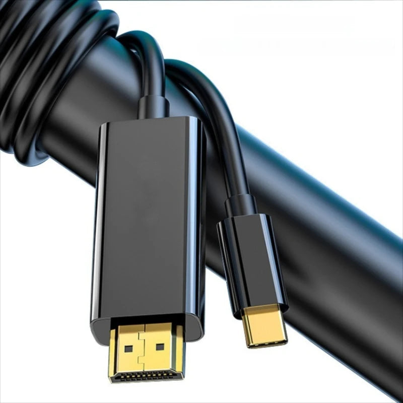 1.8M Type-C to HDMI-compatible Cable USB C Converter Cable Laptop Phone Video Cord Converter for Macbook Pro Air Mac Lenovo Asus Peaceful Pleasures Health and Wellness