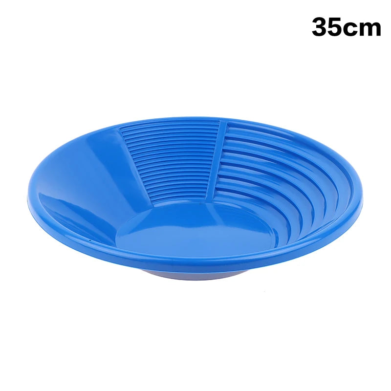 Dia 35/38cm Plastic Gold Pan Ergonomic Gold Panning Tool For Gold Mining Metal Detect Wash Gold Panning Equipment Peaceful Pleasures Health and Wellness 35CM Blue