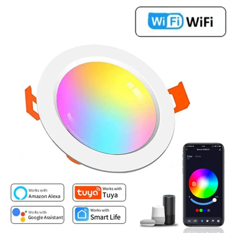 Tuya Smart LED Downlight 5W–15W RGB WiFi ZigBee Dimmable