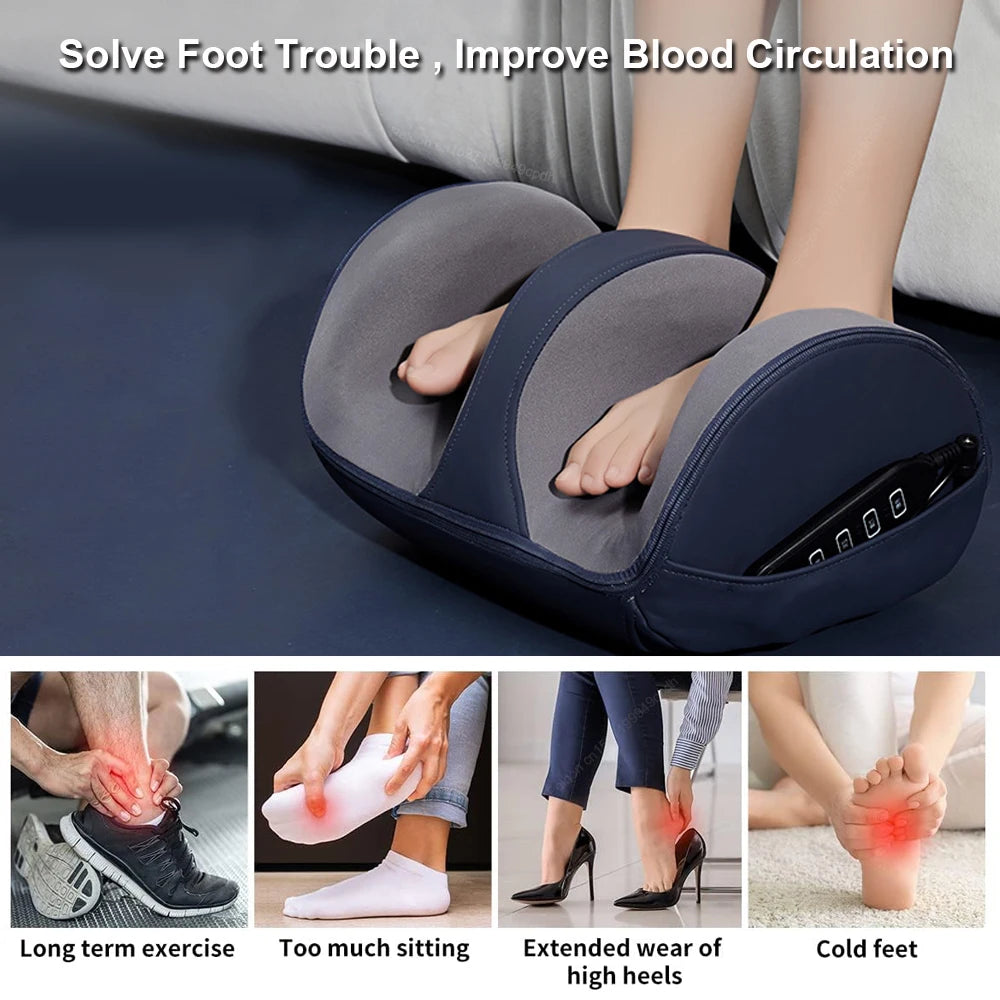 Electric Foot Massager Muscle Relaxation Leg Massager Heating Therapy Hot Compression Deep Tissue Pain Relief Foot Spa Machine Peaceful Pleasures Health and Wellness