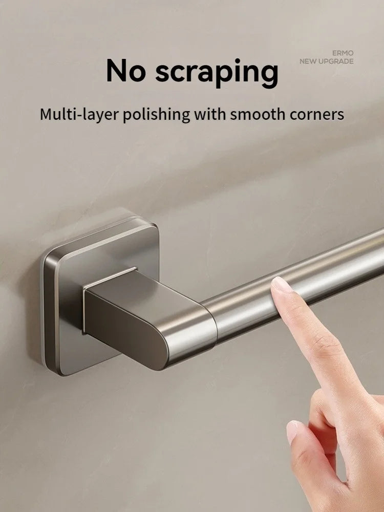 No-Drill Adhesive Towel Bar & Hook Rack – Bathroom & Kitchen