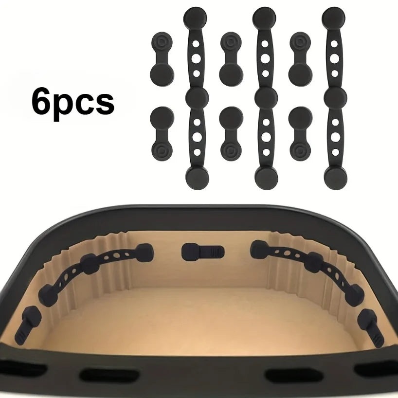 Magnetic Silicone Air Fryer Parchment Clips – 6pcs/2 Sets