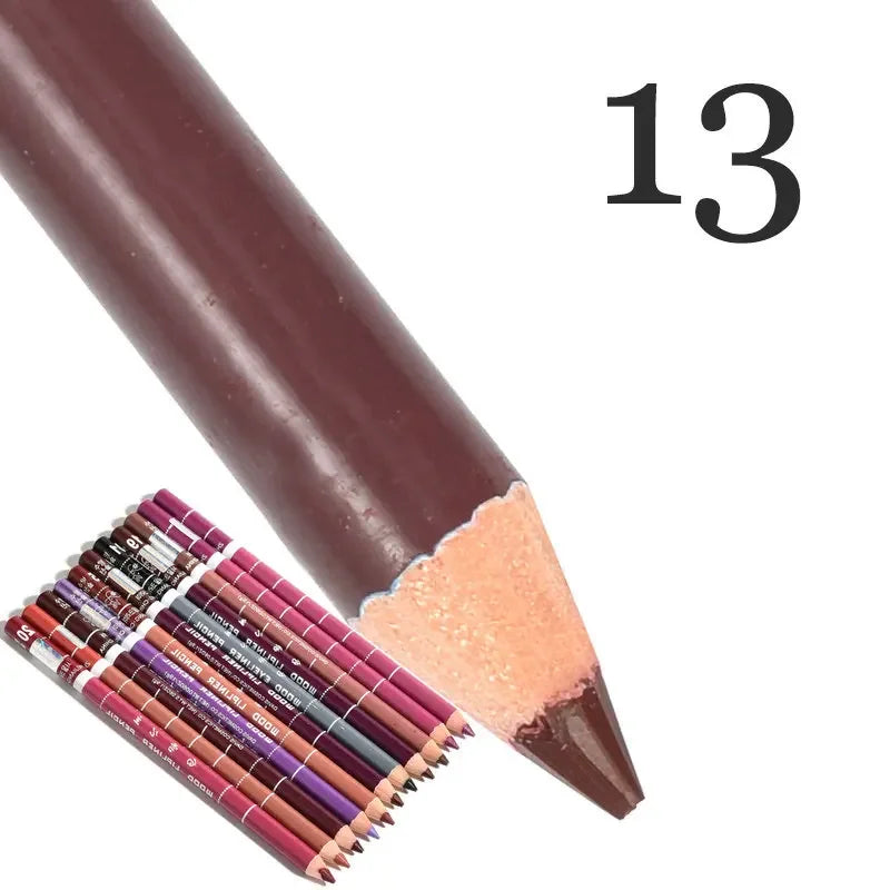 28-Color Waterproof Matte Lip Liner Pencil – Long-Lasting