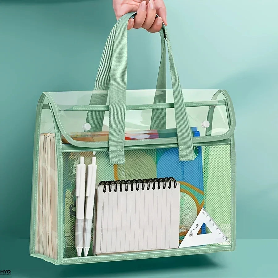 1 Large Capacity Portable Transparent Waterproof Handheld Folder