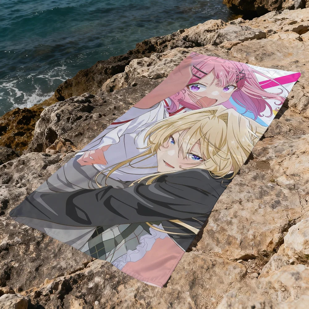 Anime Quick-Dry Beach Towel – Soft Pool Towel for Travel & Gym Anime Beach Towel Peaceful Pleasures Health and Wellness