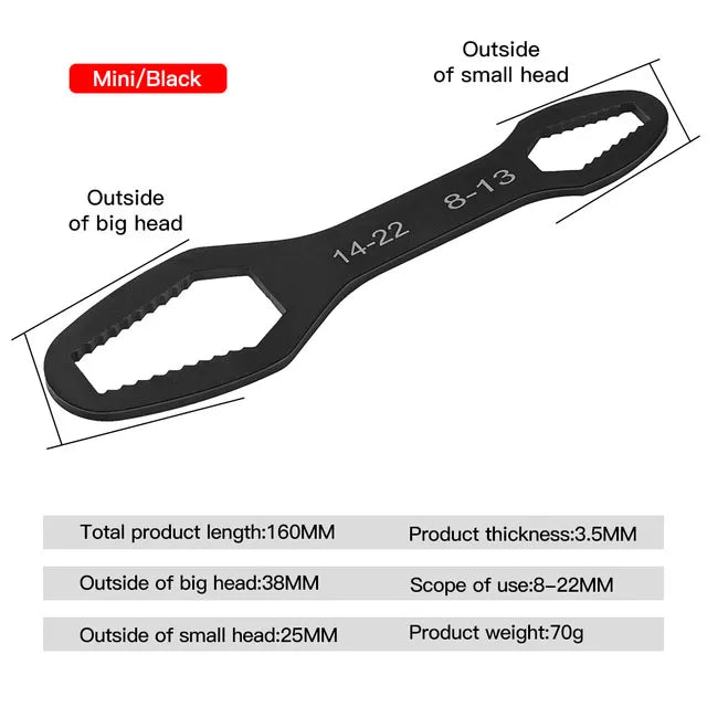 3-17mm8-22mm Universal Torx Wrench Adjustable Multifunction Wrench Board Double-head Multipurpose Torx Spanner Repair Hand Tools Peaceful Pleasures Health and Wellness