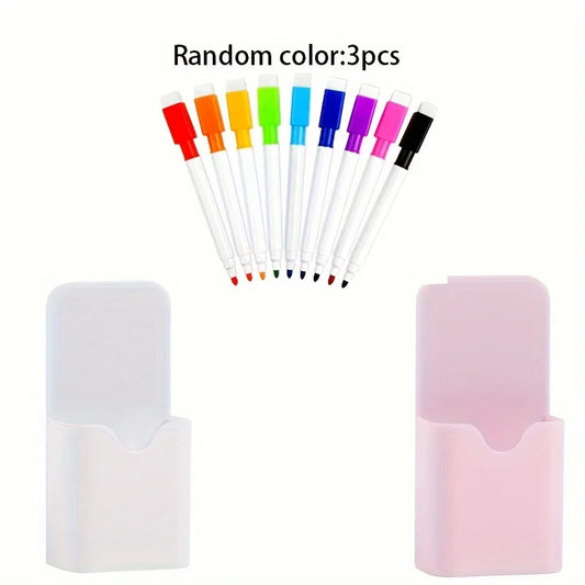 2-Pack Magnetic Holder Organizer 3 Pens Markers Chalk Wall-mounted Peaceful Pleasures Health and Wellness 5pcs