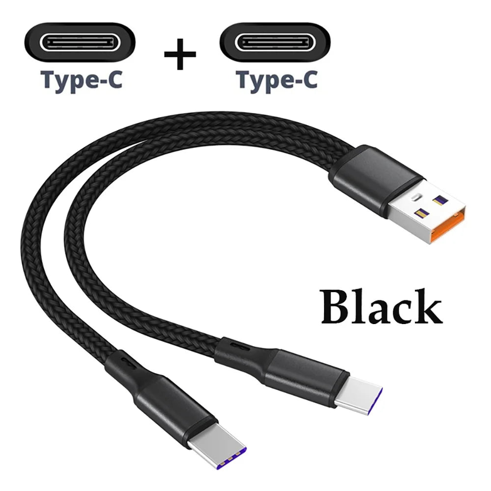 5A 2-in-1 Fast Charging Cable USB to Type-C & Micro USB 1.2m