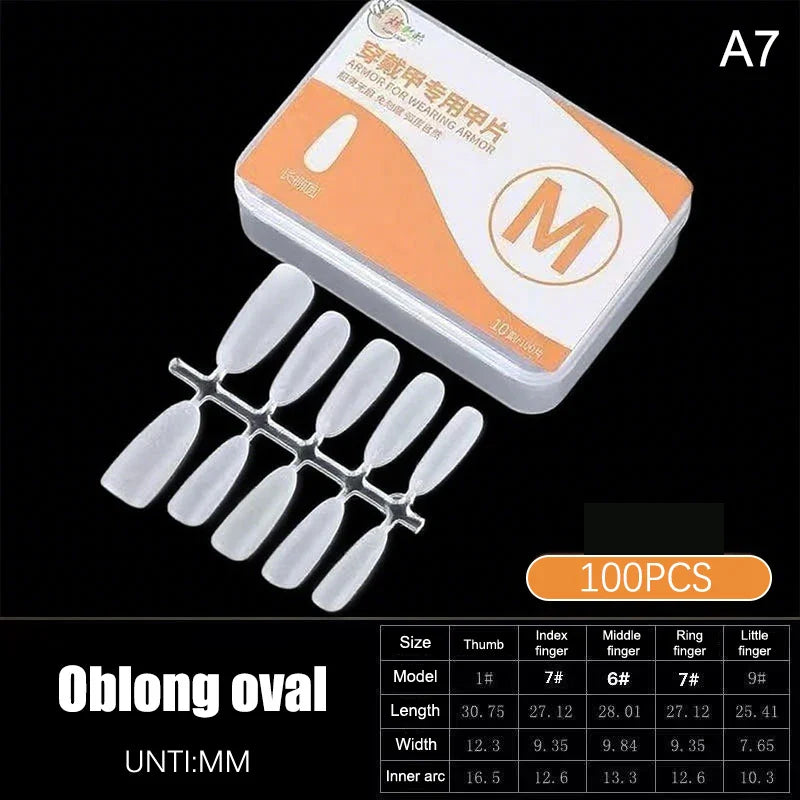 100pcs Clear Press-On Nail Tips – Full Cover Ultra-Thin False Nails