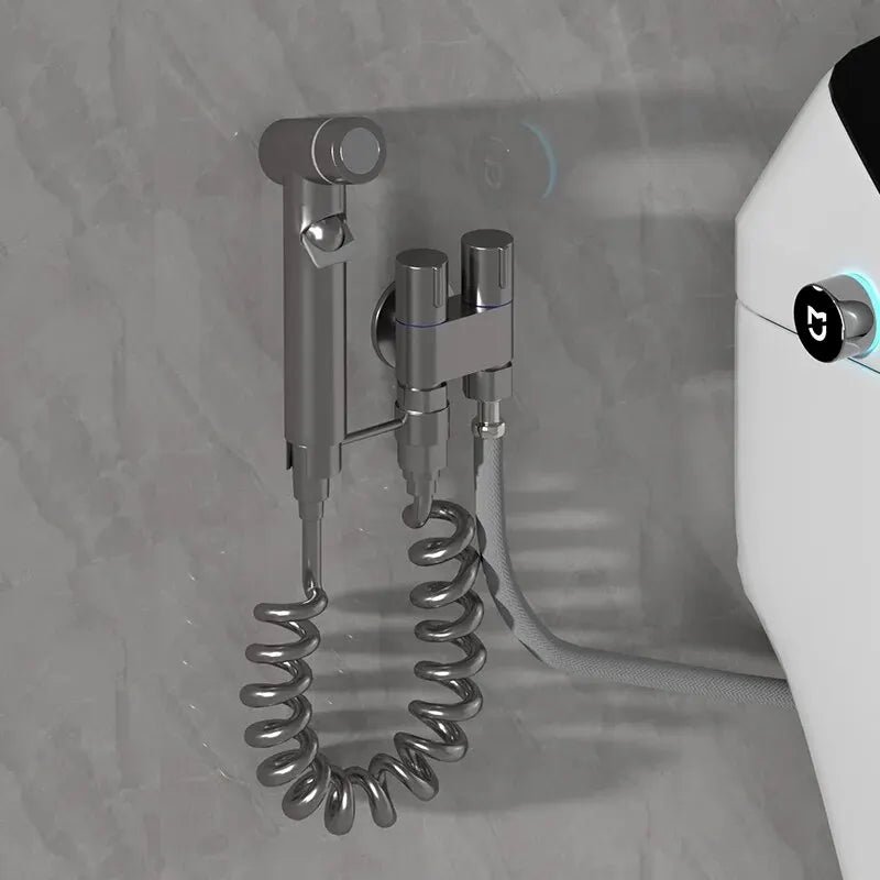 Wall-Mounted Bidet Sprayer | Double Outlet Angle Valve