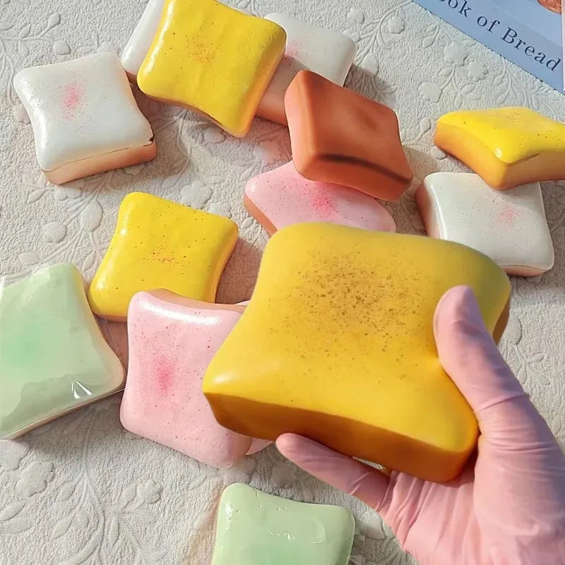 Squishy Cream Toast Slow Rising Fidget Toy | Stress Relief