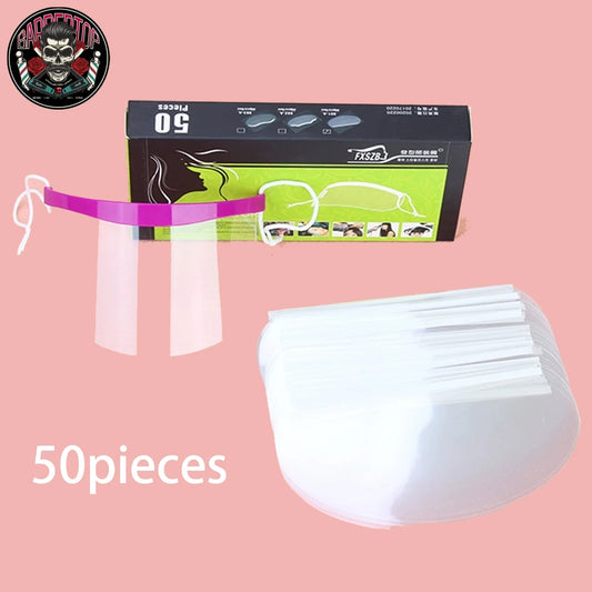 50Pcs Cutting Hair Shower Face Shields Visors Disposable Transparent Hairdresser Eye Protector Shield Salon Hairdressing Tools Peaceful Pleasures Health and Wellness