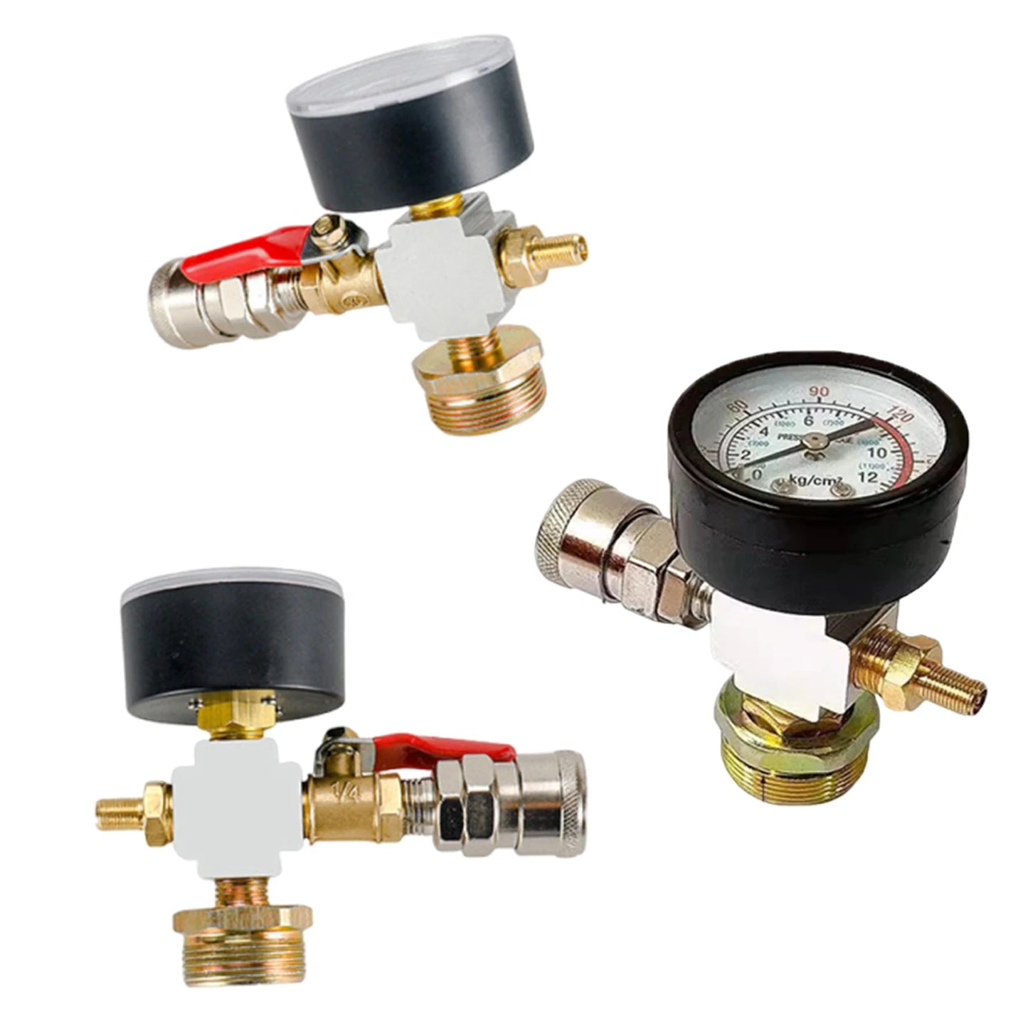 Gas Storage Tank Pressures Adapter with Gauge Portable Air Compressor Accessories for Outdoor Nailing/Painting/Tire Inflation Peaceful Pleasures Health and Wellness
