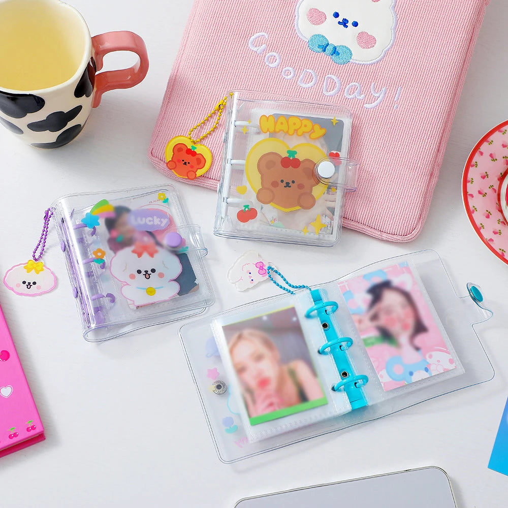 Cute Bear PVC Three Hole Loose Leaf Album Transparent Cartoon