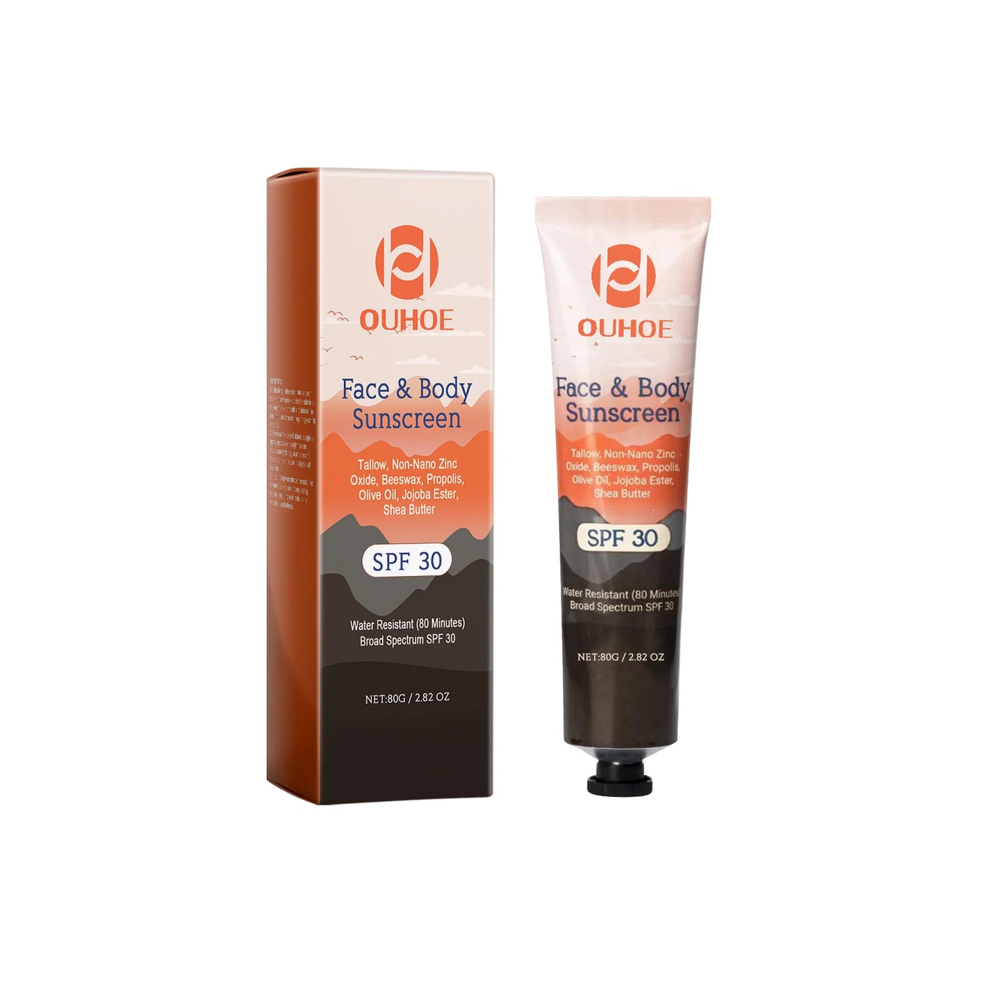 Facial Body Sunscreen UV Protection Waterproof Oil Control Sunblock Moisturizing Brightening Refresh Summer Anti Sunburn Spf30+ Peaceful Pleasures Health and Wellness 80g boxed