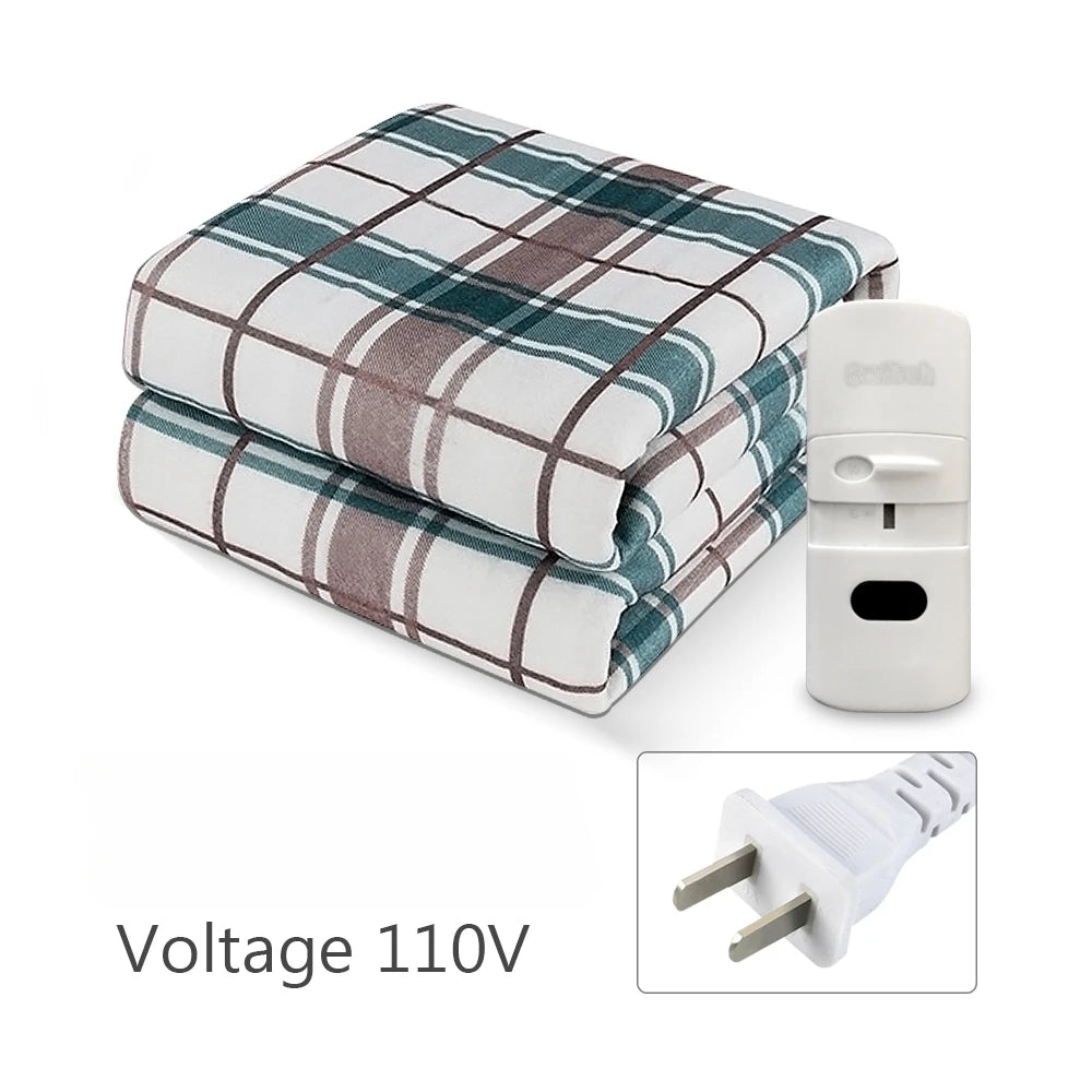 110/220V Electric Blanket Thicker Heaters Home Bed Sheet Thermal Mat 3 Size Winter Home Thermostat Double Body Warmer Pads Peaceful Pleasures Health and Wellness US Plug 120x150cm