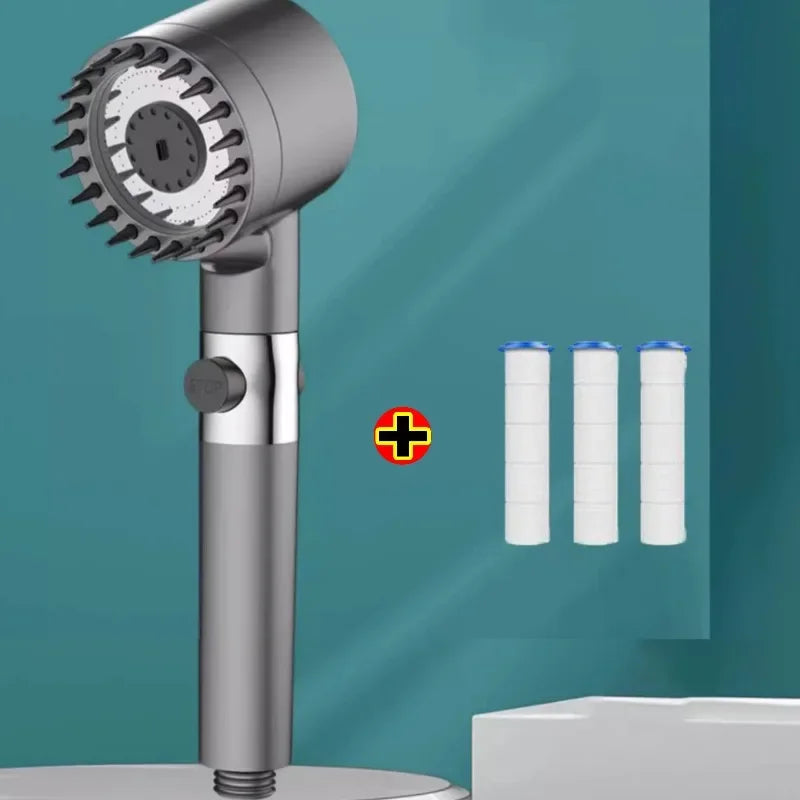 High Pressure Handheld Shower Head | 3-Mode Filtered Spray Set