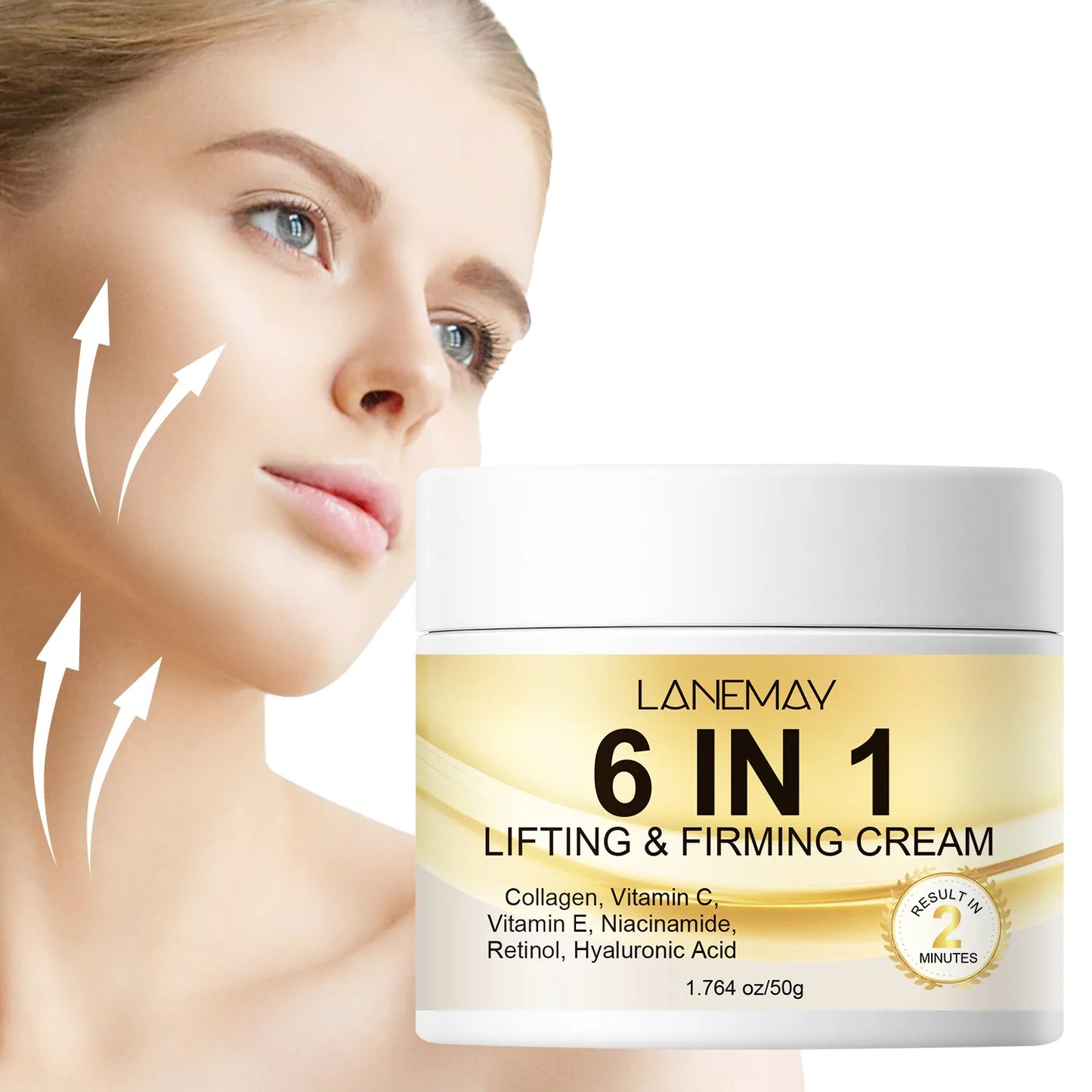 6 In 1 Collagen Face Cream Retinol Vitamin C Lifting Firming Facial Moisturizer Dark Spot Remover Whitening Brightening Skin Car Peaceful Pleasures Health and Wellness
