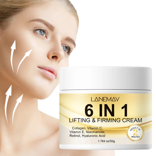 6 In 1 Collagen Face Cream Retinol Vitamin C Lifting Firming Facial Moisturizer Dark Spot Remover Whitening Brightening Skin Car Peaceful Pleasures Health and Wellness