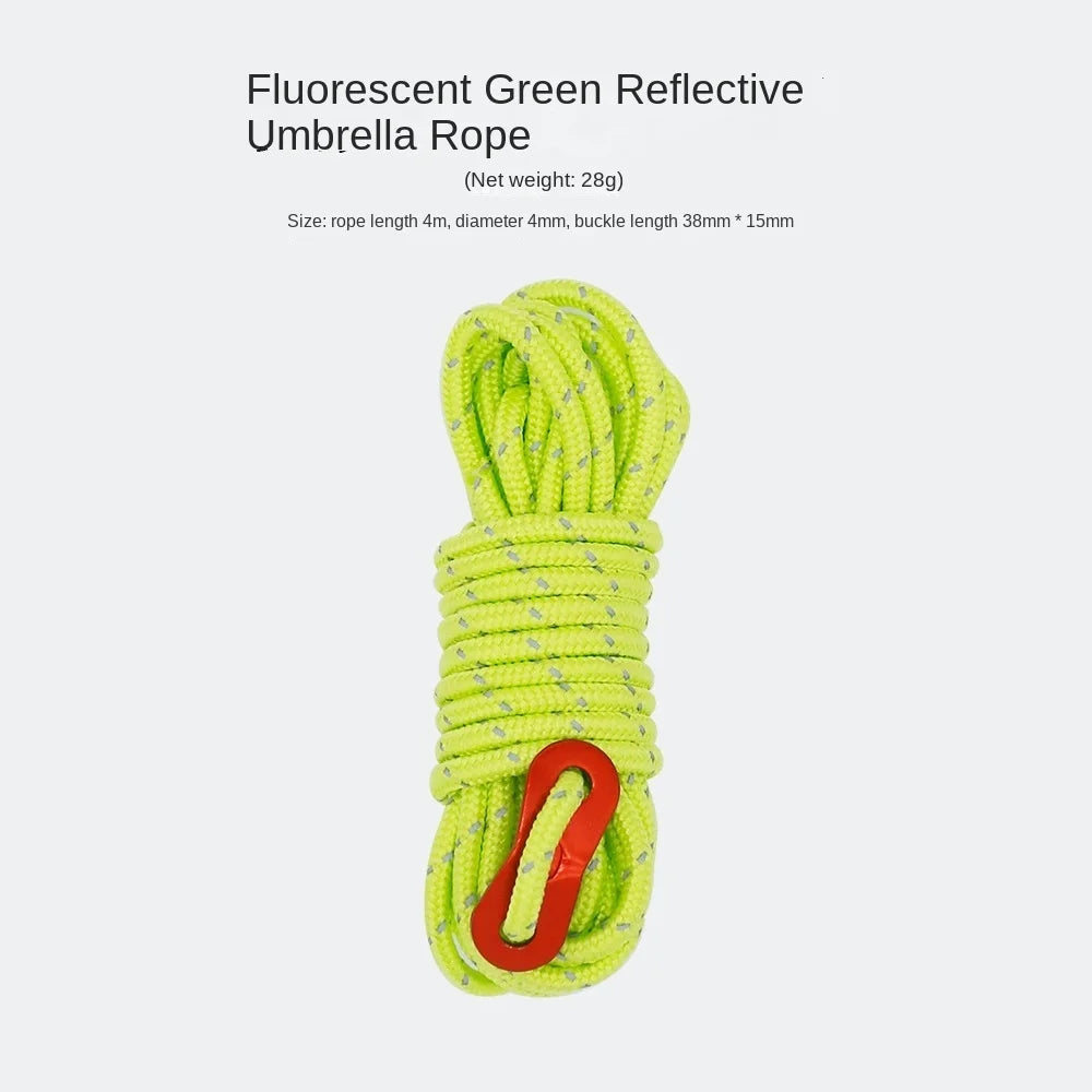 4M Durable Tent Rope Luminous High Reflective Tent Rope with Buckle Multi-Function Sturdy Tent Rope for Outdoor/Beach/Camping ﻿ Peaceful Pleasures Health and Wellness light green