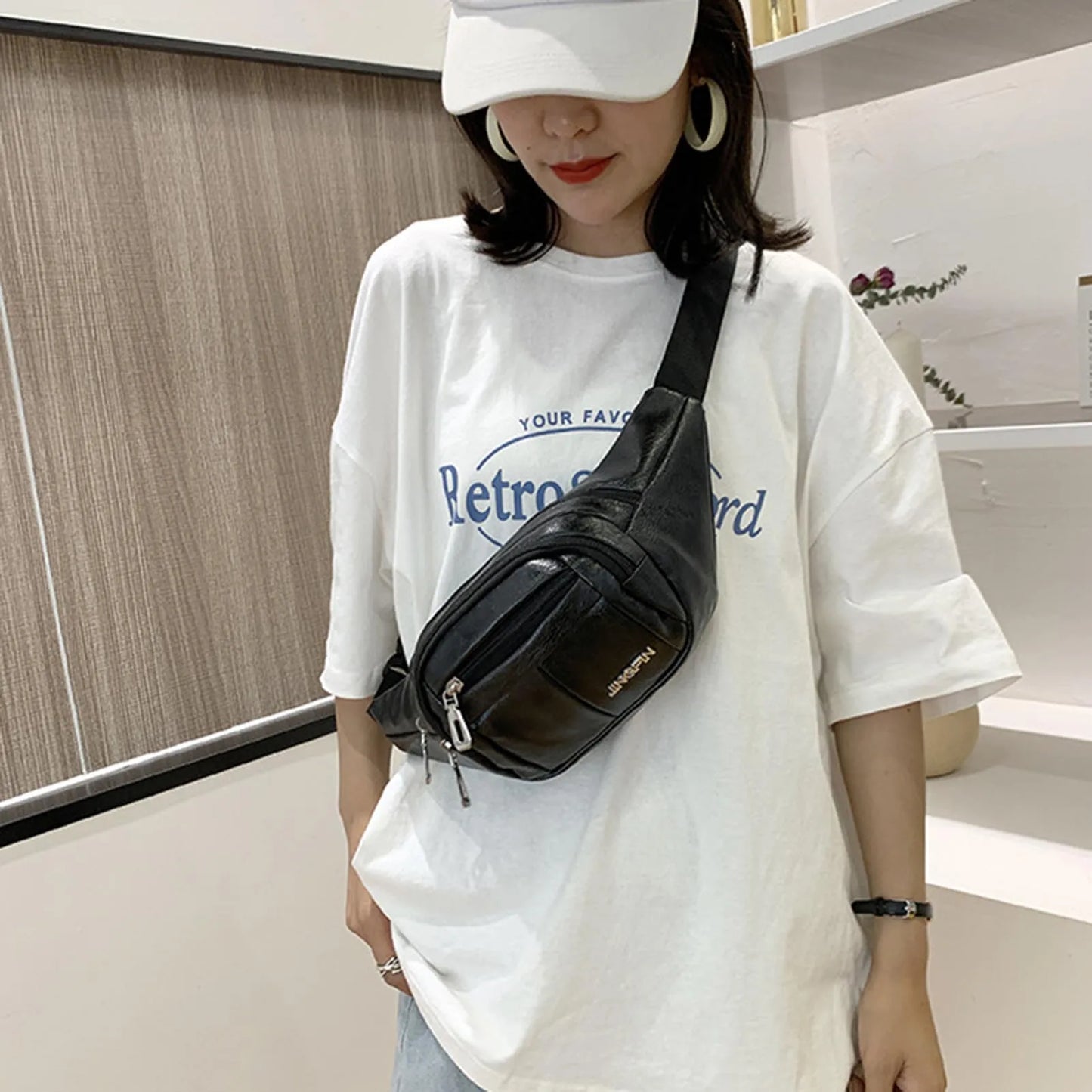 Fashion Men's Leisure Waist Bag Waterproof Travel Phone Bag with Smooth Zipper for Friend Family Neighbors Gift Peaceful Pleasures Health and Wellness