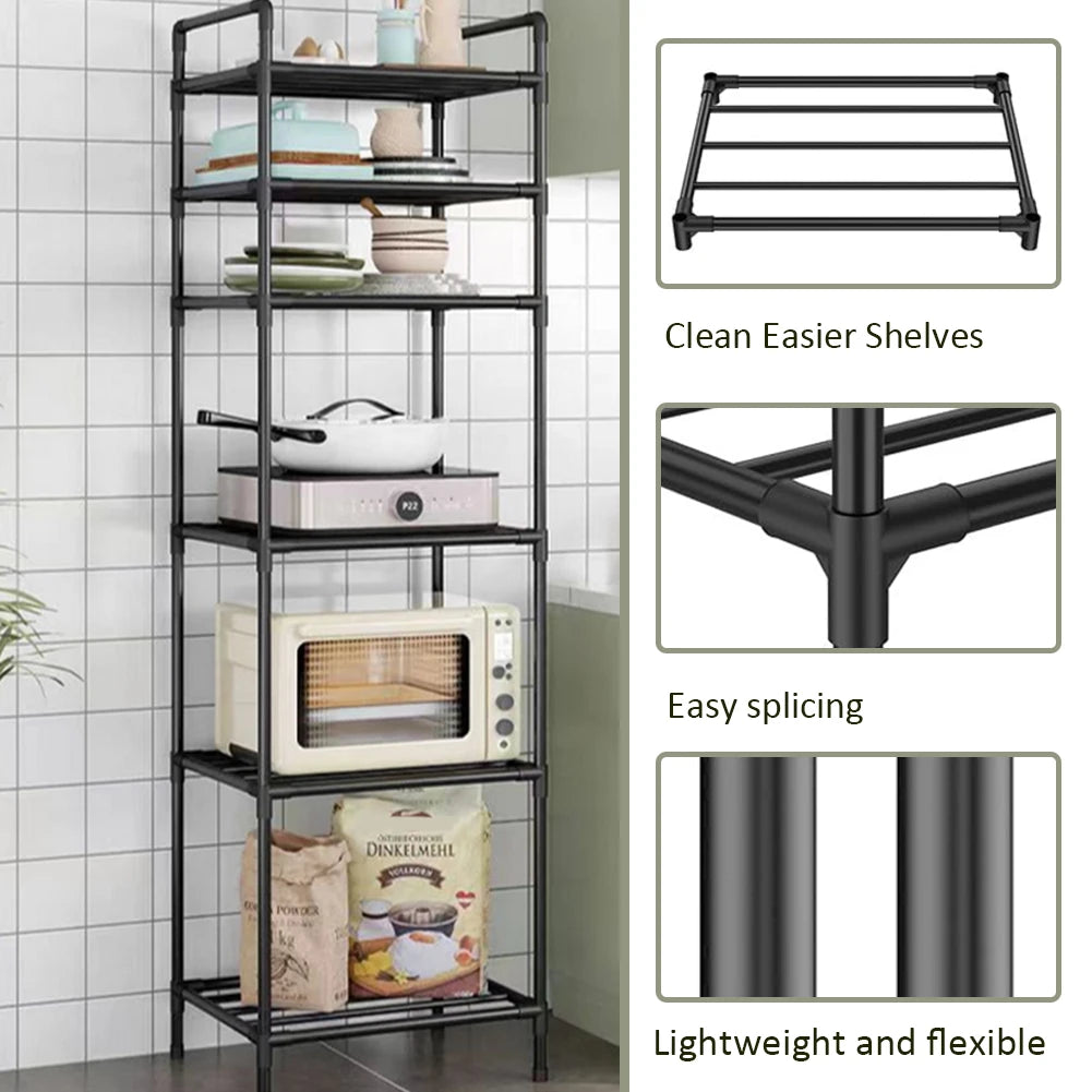6-Tier Metal Storage Shelf | Kitchen Bathroom Utility Rack