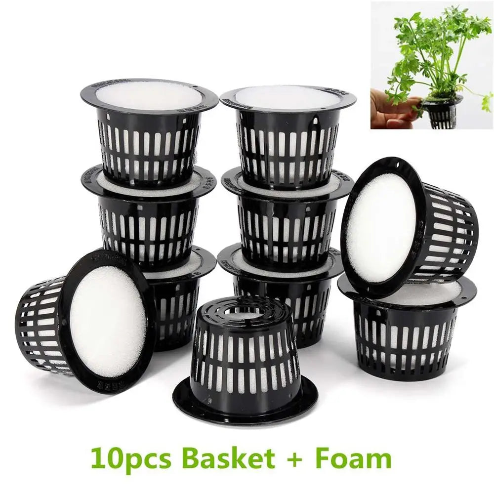 10-Pack Hydroponic Net Cups with Foam | Mesh Basket Pots