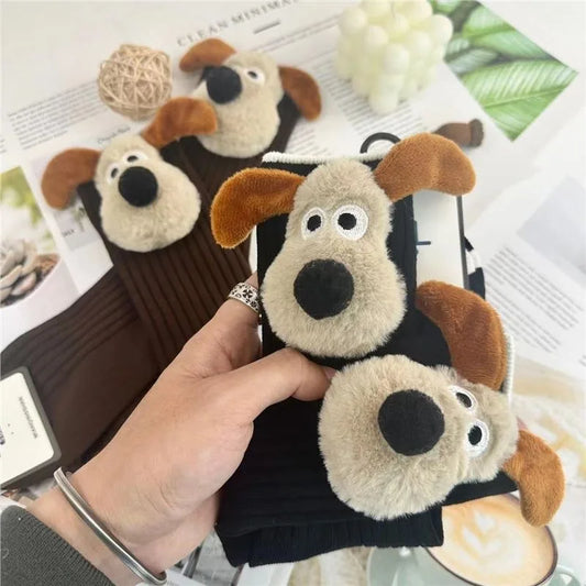 Personalized Fashion Socks 3D Cartoon Big Ears Dog Socks Plush Cloth Doll Socks Spring and Autumn Sweet Breathable Middle Socks Peaceful Pleasures Health and Wellness