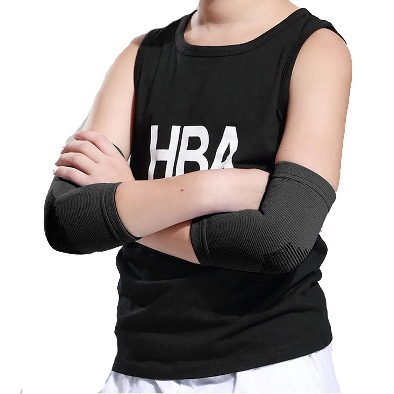1 Pair Kids Compression Sleeves Foot Arch Support,Kids Children Ankle Brace,Plantar Fasciitis Sock for sprained ankle or sports Peaceful Pleasures Health and Wellness 1Pair-black-elbow S (20KG)
