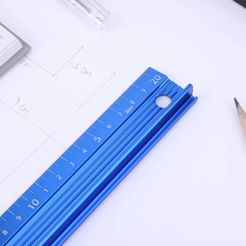 20CM 30CM 45CM 60CM Cutting Ruler Metal Craft Safety Ruler Non Slip Aluminum Alloy Multifunctional Protective Ruler Leather Tool Peaceful Pleasures Health and Wellness