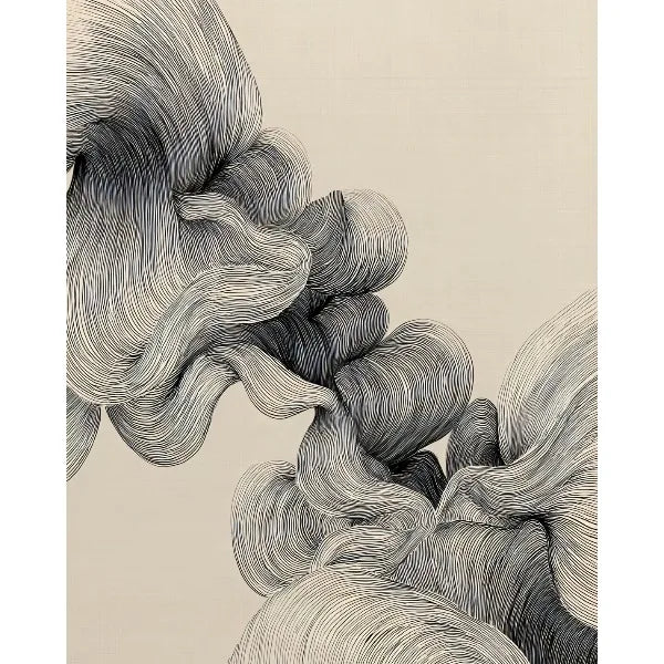 Japandi Wabi-Sabi Zen Abstract Wave Canvas Wall Art Print