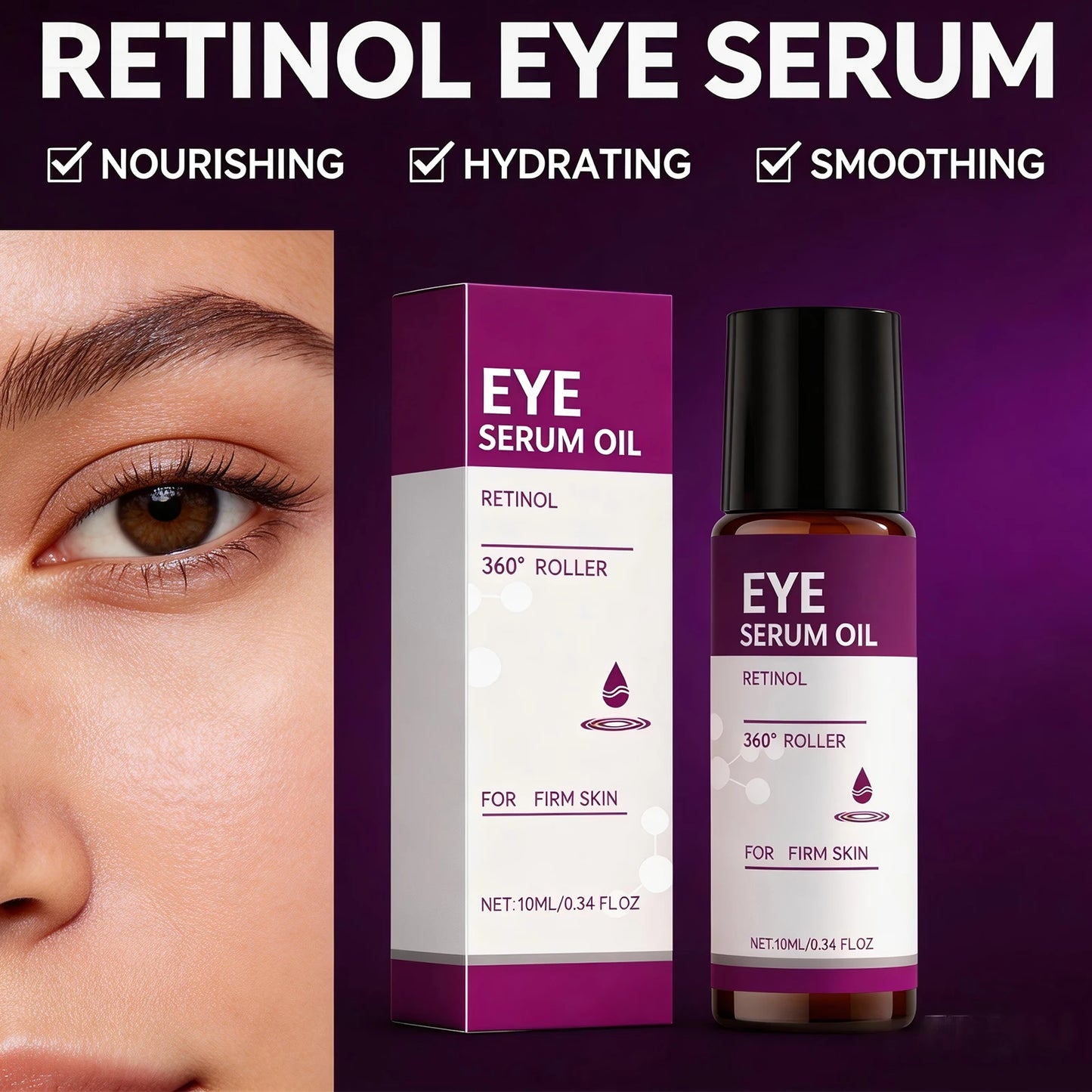 Retinol Eye Serum Anti Dark Circle Firming Lifting Skin Remove Eye Bag Eye Contour Moisturizing Essence Smoothing Eye Care 10ml Peaceful Pleasures Health and Wellness