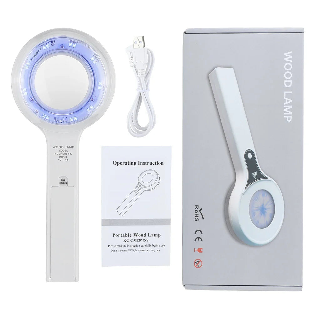 Wood's Lamp UV Skin Analyzer – 3x Magnifying LED Beauty Tool