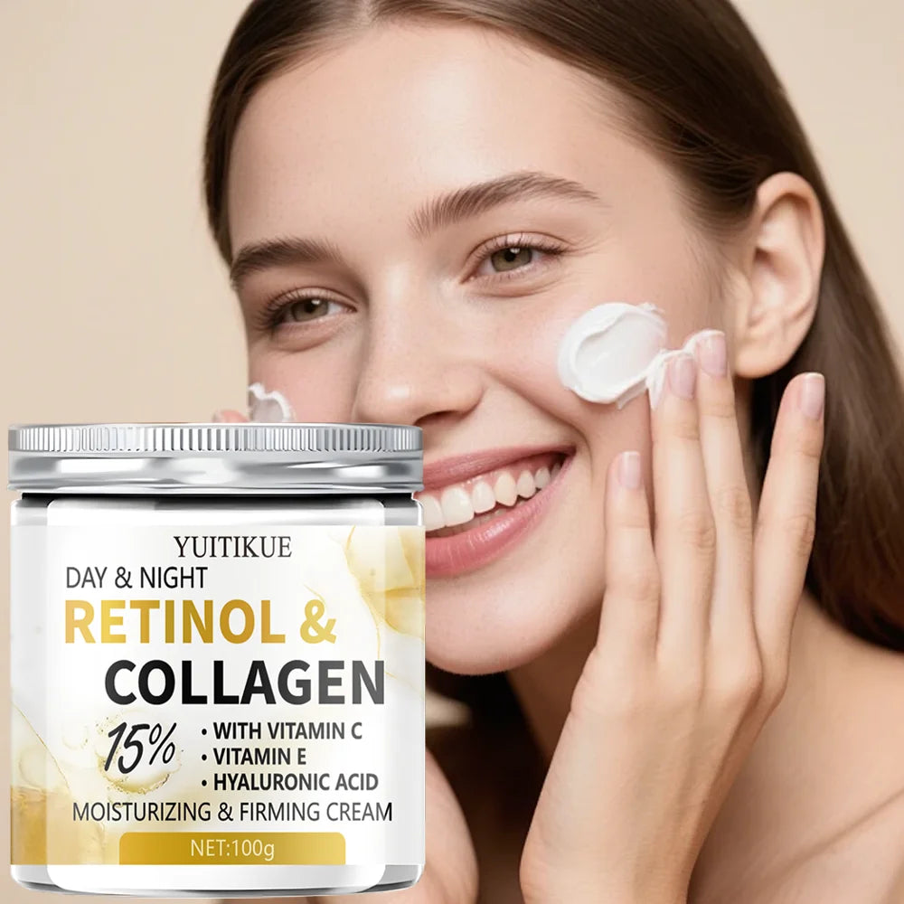 DAY & NIGHT Firming Cream – Retinol, Collagen & Vitamin C Anti-Aging Face Cream Peaceful Pleasures Health and Wellness