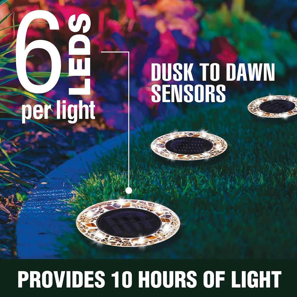 Outdoor In-Ground Lights For Garden,Decorative Stake Light For Lawn,LED Waterproof Auto On/Off Solar In-Ground Lights For Yard Peaceful Pleasures Health and Wellness
